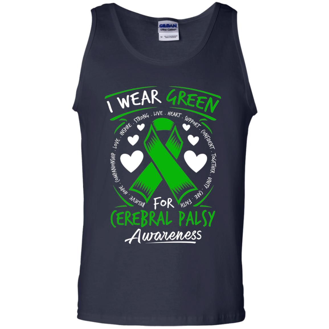 Cerebral Palsy Awareness T-shirt I Wear Green Navy