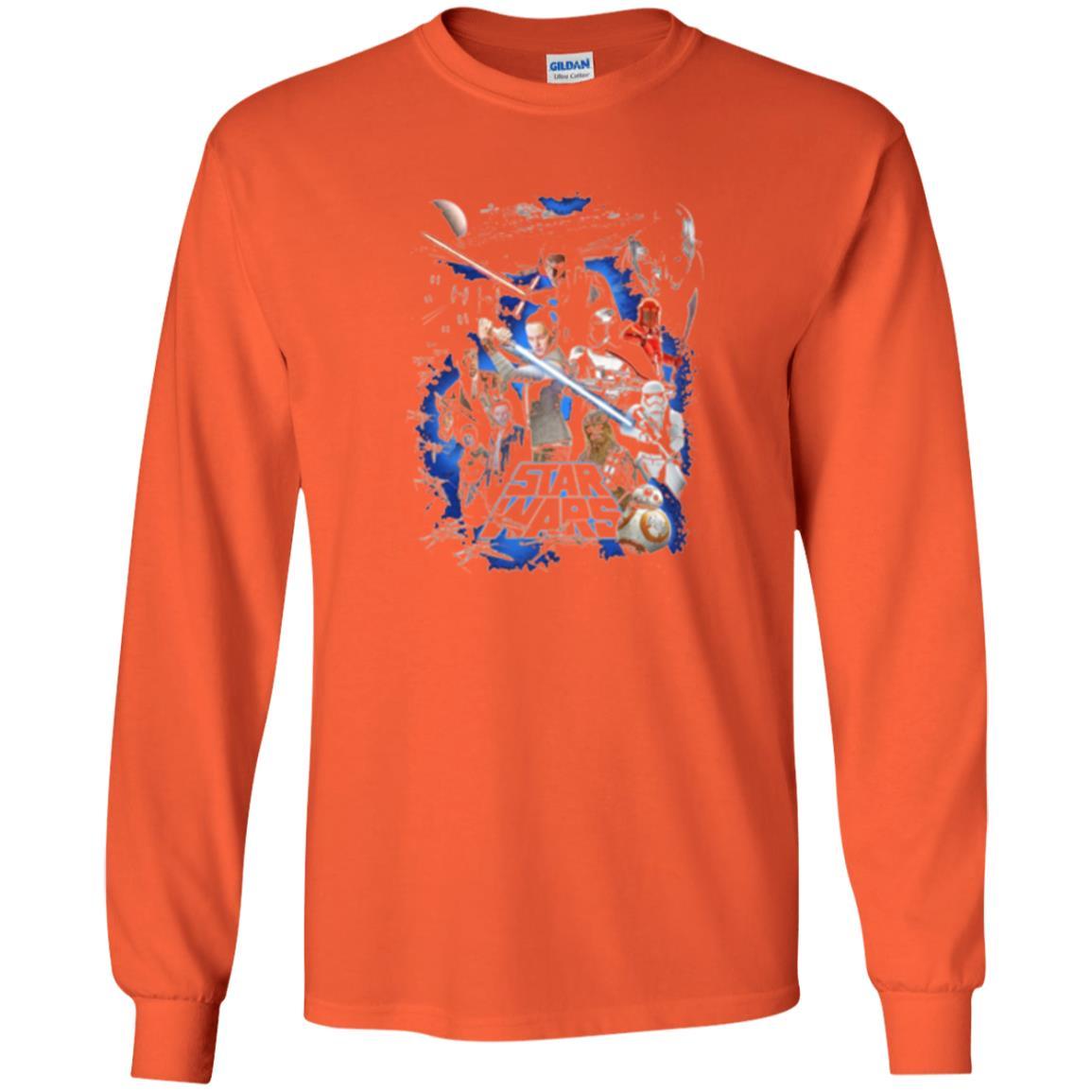 Film T-shirt Star Wars Last Jedi Classic Epic Film Poster Graphic Orange