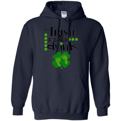 Baby Irish I Could Drink Pregnancy St Patrick_s Day T-shirt Navy