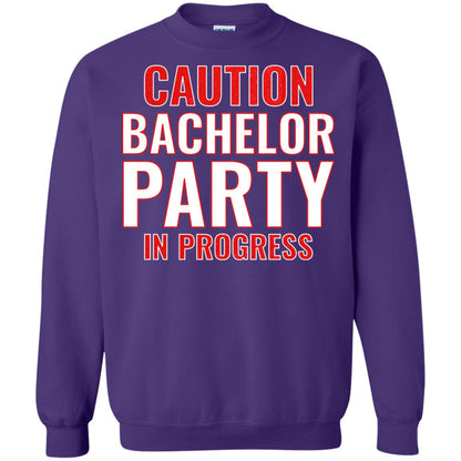 Funny Warning Caution Bachelor Party In Progress Purple