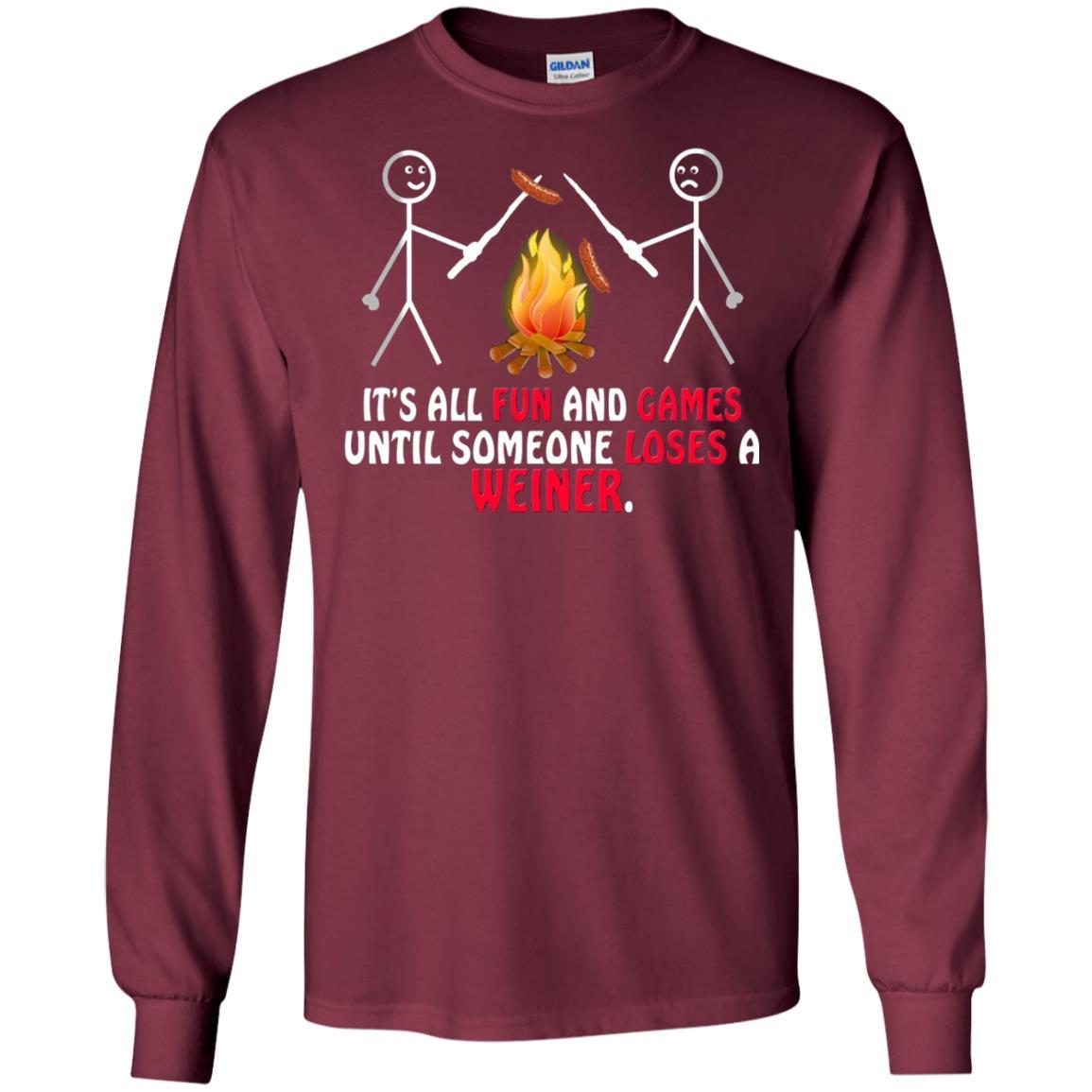 Camper T-shirt It's All Fun And Games Maroon