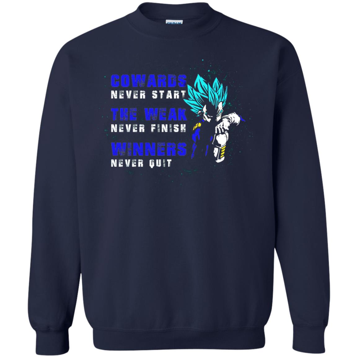Cowards Never Start The Weak Never Finish Comic T-shirt Navy