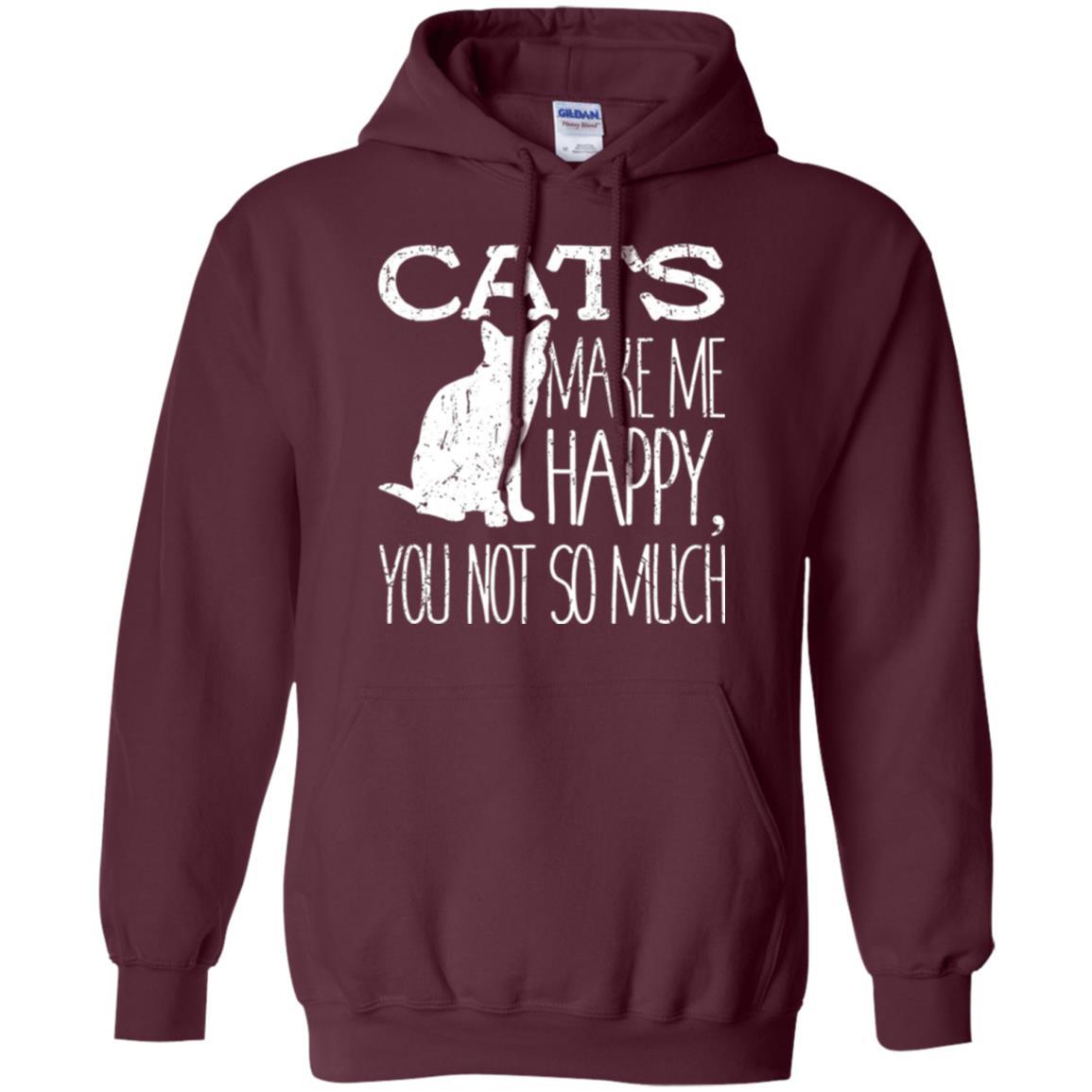 Cat Lover T-shirt Cats Make Me Happy You Not So Much Maroon