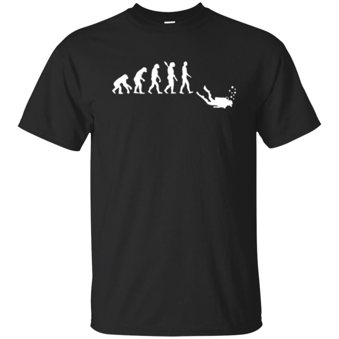 Evolution Of Man Funny Scuba Diving T-shirt Black