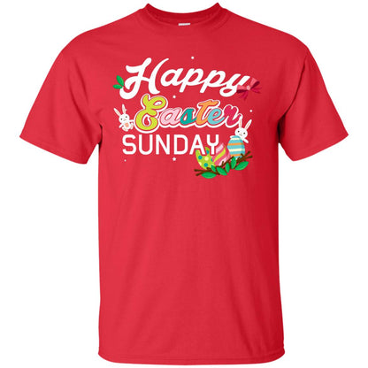 Christian T-shirt Happy Easter Sunday Red
