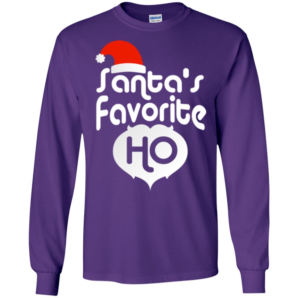 Christmas T-shirt Santa's Favorite Ho Purple