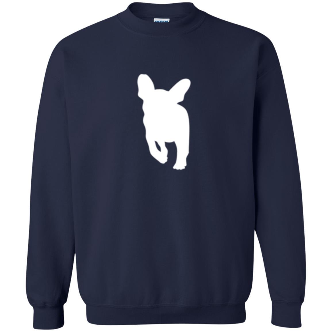 French Bulldog T-shirt White Silhouette Of Puppy Navy
