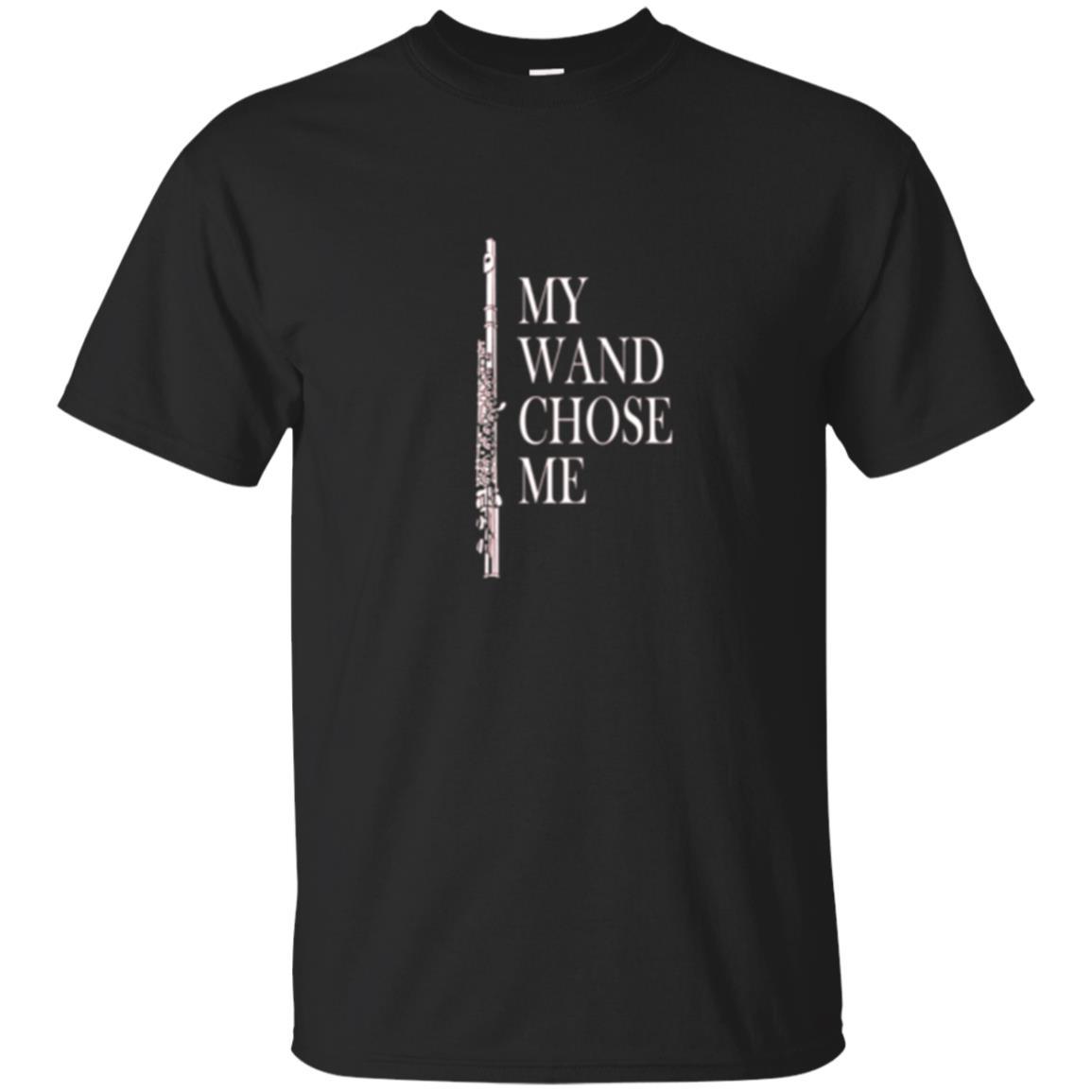 Flute Lover T-shirt My Wand Chose Me Black