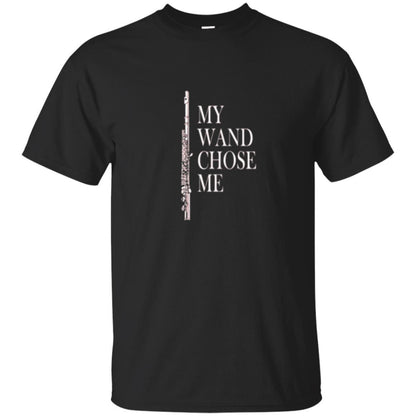 Flute Lover T-shirt My Wand Chose Me Black