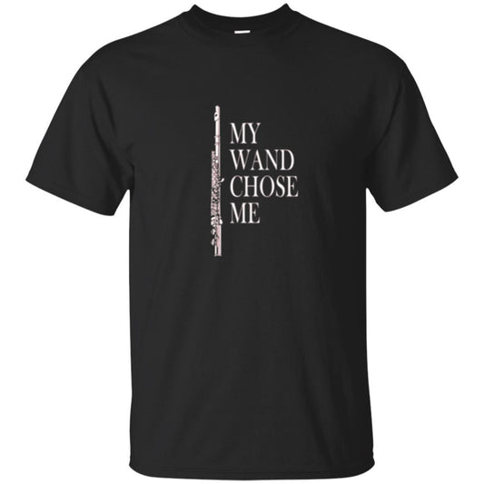 Flute Lover T-shirt My Wand Chose Me Black