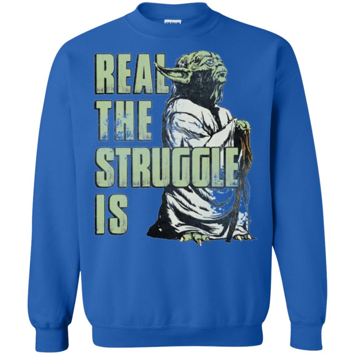 Film T-shirt Star Wars Yoda Real The Struggle Is Graphic Royal