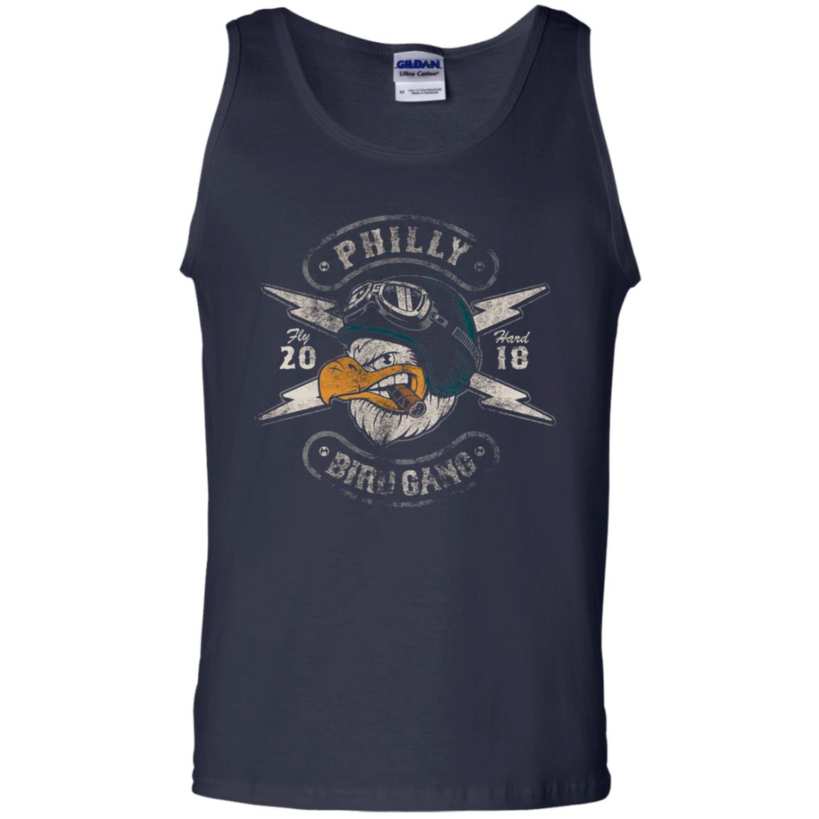 Bird Gang Eagles T-shirt Vintage Distressed Navy
