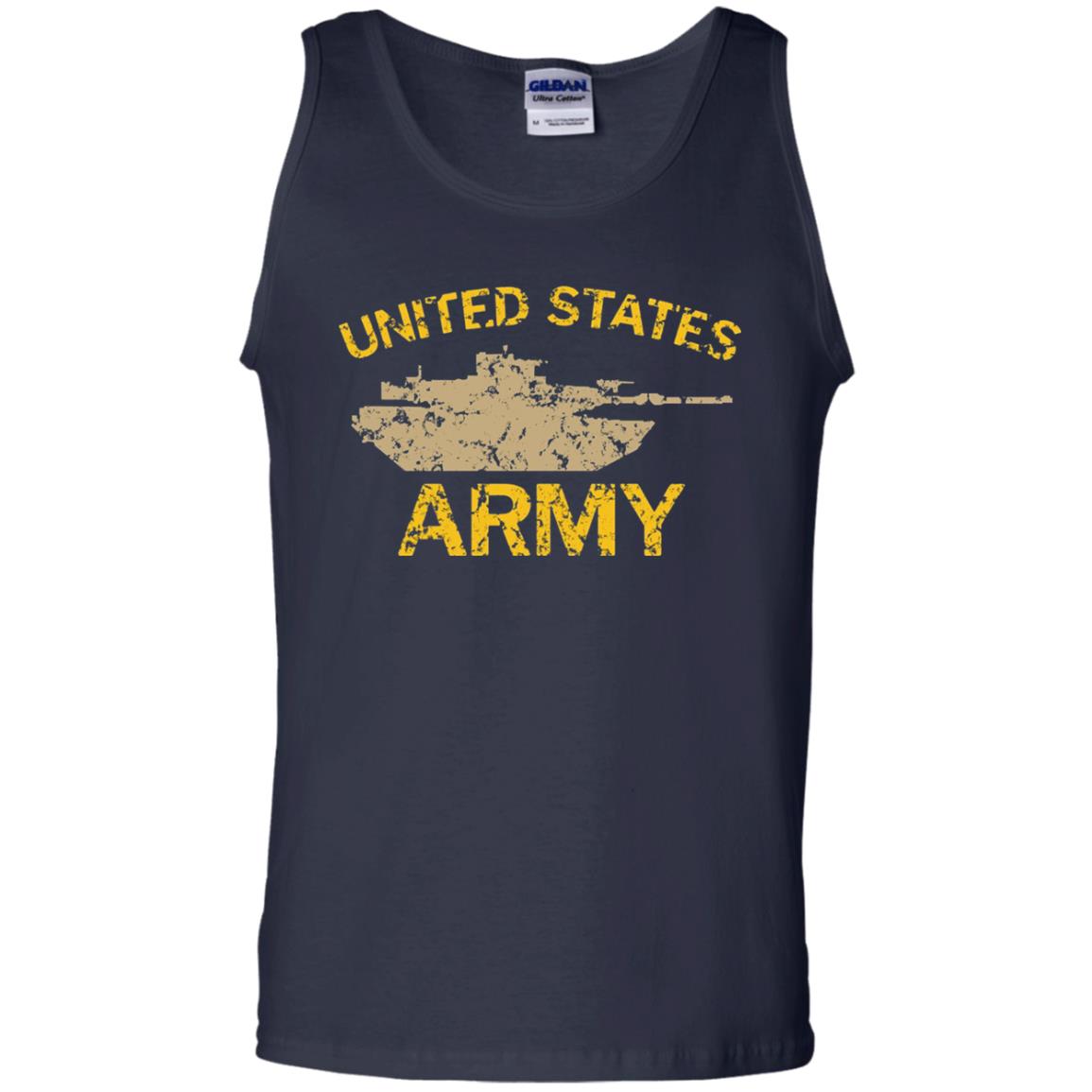 United States Army M1a2 Abrams Tusk Tank Grunge T-shirt Navy