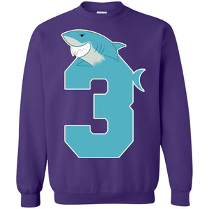3rd Birthday Shark Party ShirtG180 Gildan Crewneck Pullover Sweatshirt 8 oz.