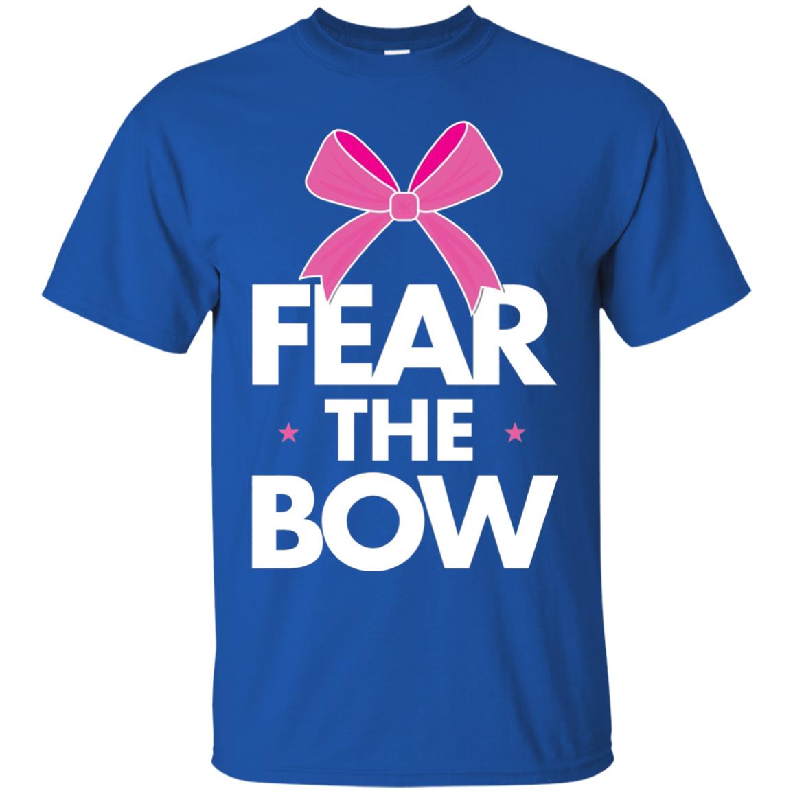 Fear The Bow Big Pink Bow Cheerleader Apparel Shirt Royal