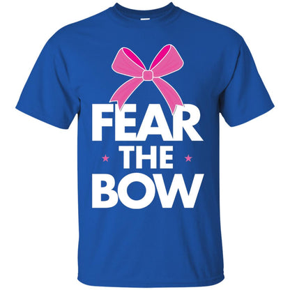Fear The Bow Big Pink Bow Cheerleader Apparel Shirt Royal