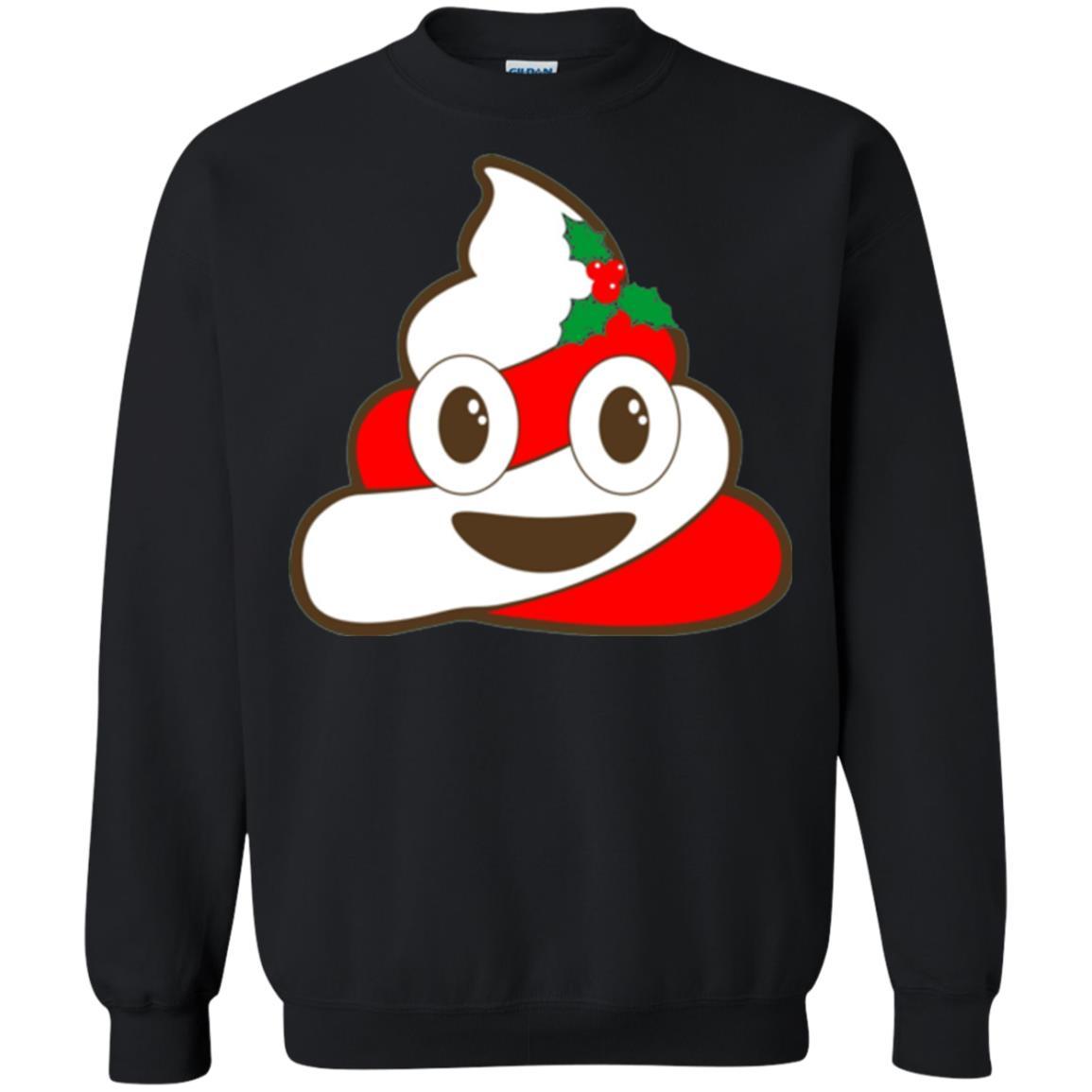 Funny Christmas T-shirt Poop Emojis Christmas Black