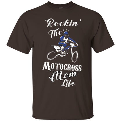Rocking The Motocross Mom Life Mommy T-shirt Dark Chocolate