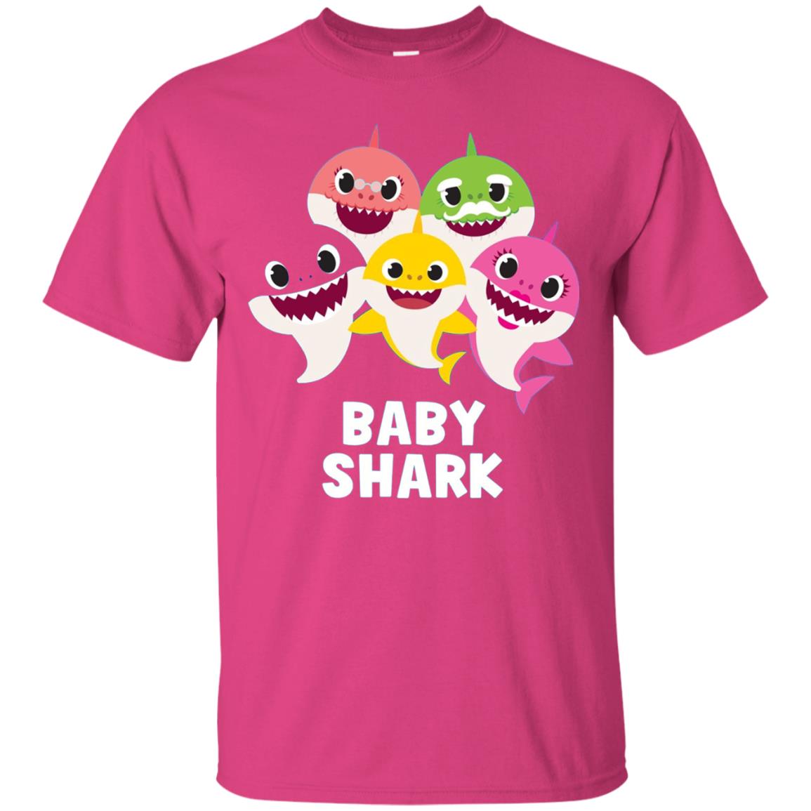 Pinkfong Baby Shark Family Shark Lover T-shirt Heliconia