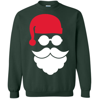 Christmas Shirt Santa Claus Face Forest Green