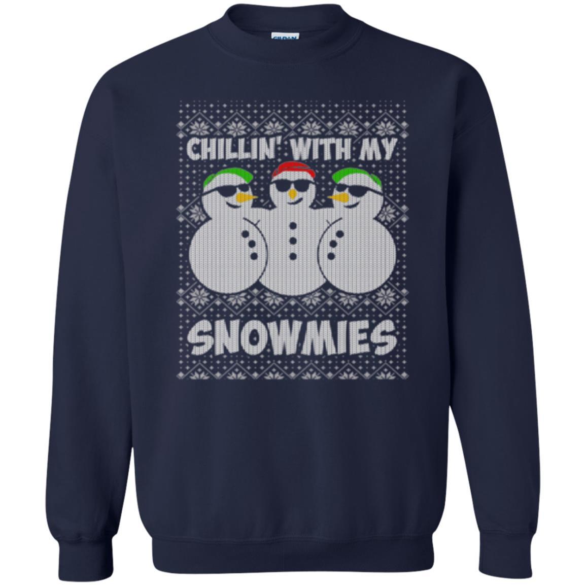 Christmas T-shirt Chillin With My Snowmies Navy