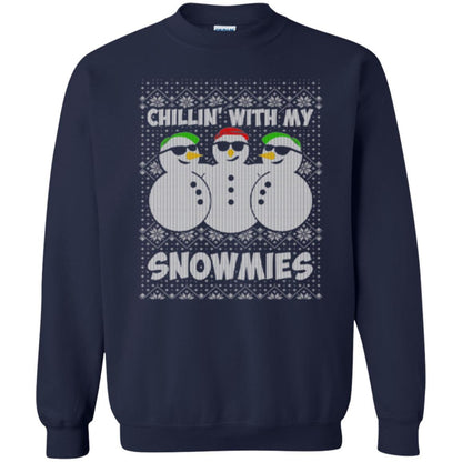 Christmas T-shirt Chillin With My Snowmies Navy