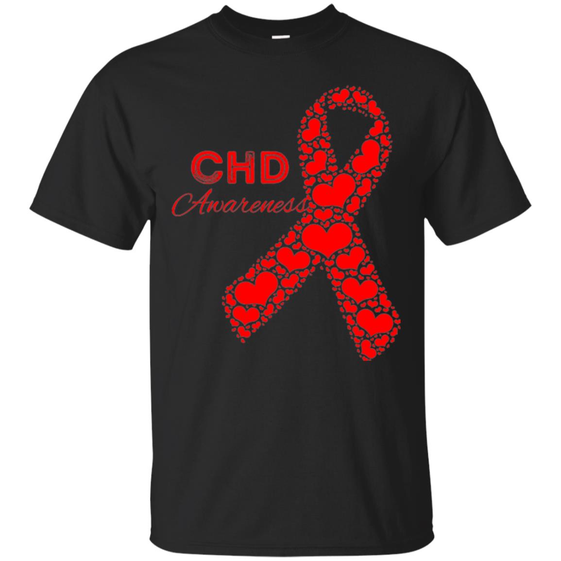 Chd Congenital Heart Defect Awareness T-shirt National Wear Red Black