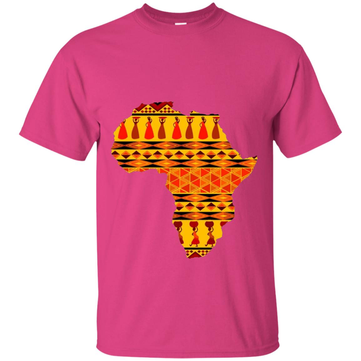 African Pride Ankara Tribal Pattern T-shirt Heliconia