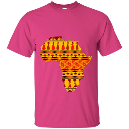 African Pride Ankara Tribal Pattern T-shirt Heliconia