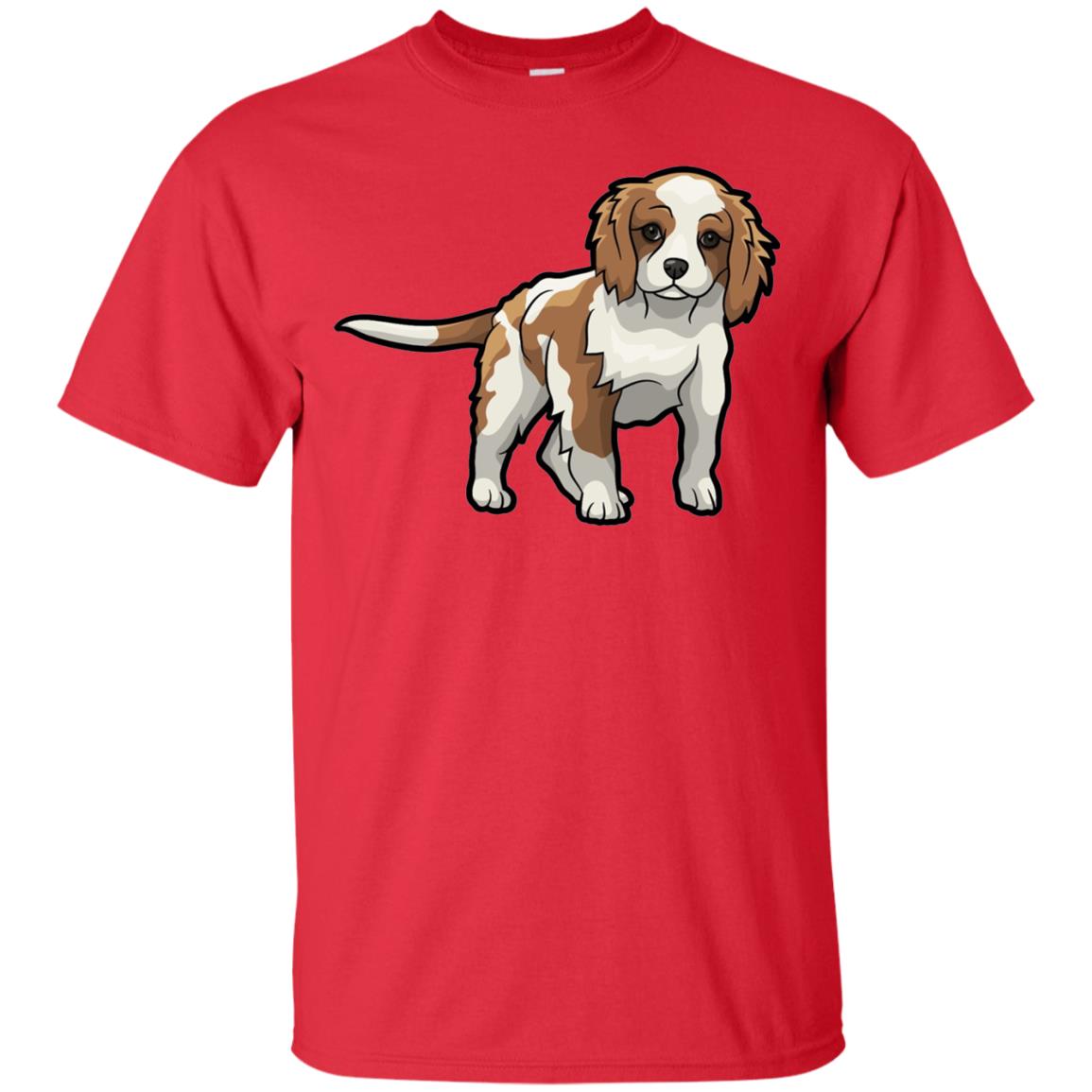 Cute Blenheim Cavalier King Charles Spaniel T-shirt Red