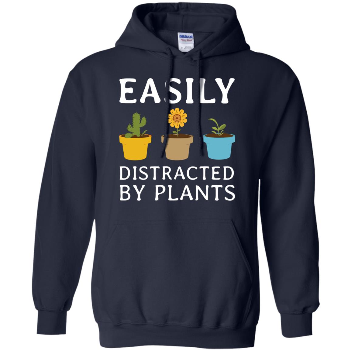 Easily Distracted By Plants Gardener Shirt Navy