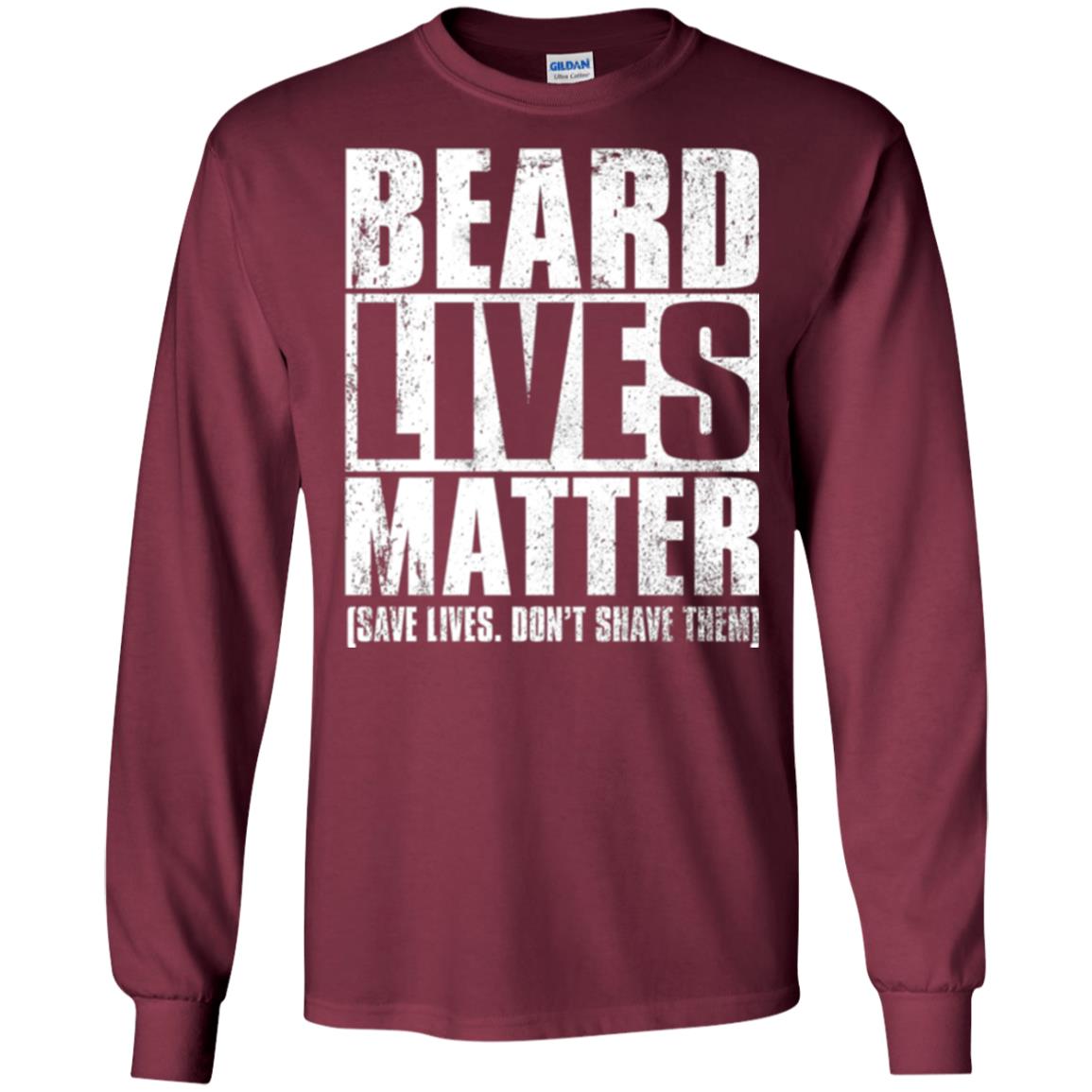 Beared Men T-shirt Beared Lives Matter Maroon