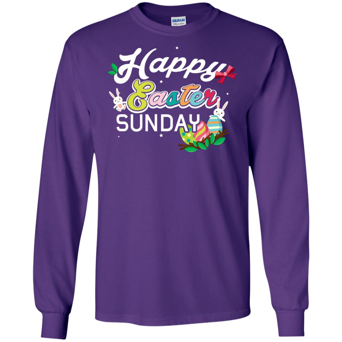 Christian T-shirt Happy Easter Sunday Purple