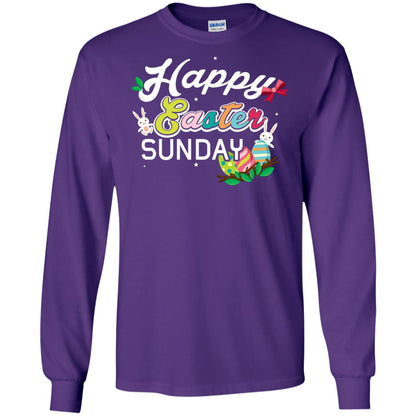 Christian T-shirt Happy Easter Sunday Purple