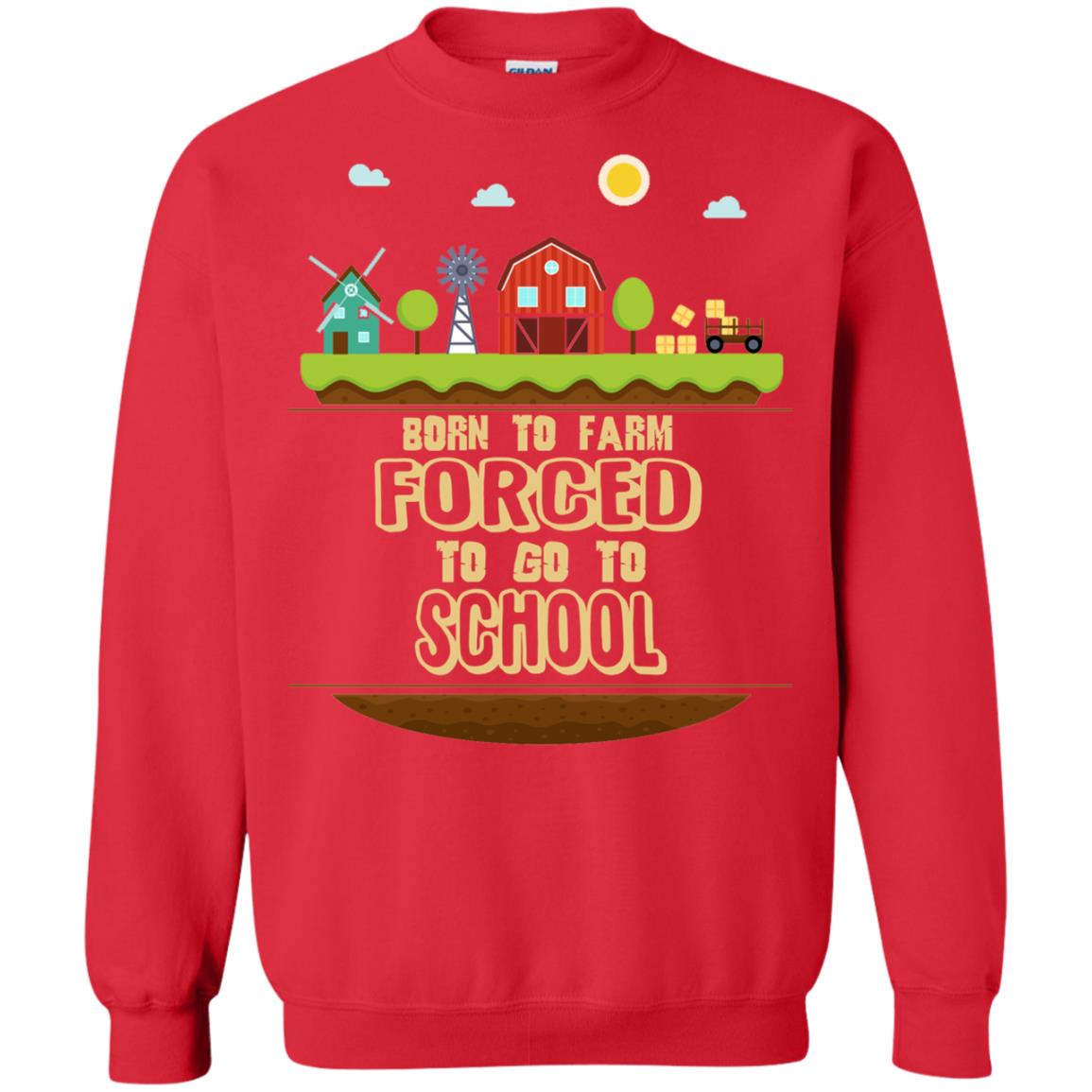 Born To Farm Forced To Go To School Farmer First Day Of School Shirt Red