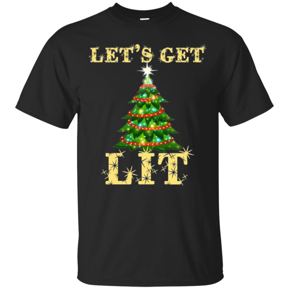 Christmas T-shirt Let_s Get Lit Black
