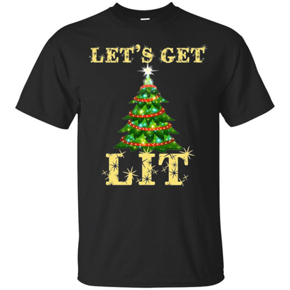 Christmas T-shirt Let_s Get Lit Black
