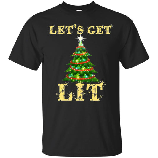 Christmas T-shirt Let_s Get Lit Black