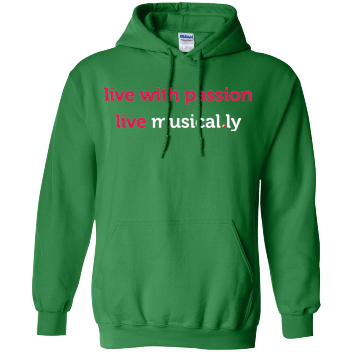 Music Lover T-shirt Live With Passion Live Musical.ly Irish Green