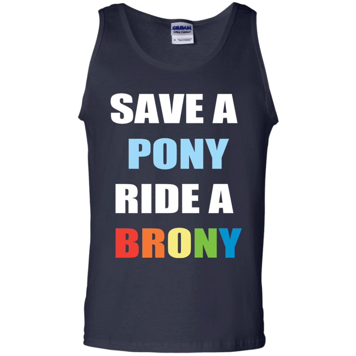Save A Pony Ride A Brony Funny Bronies T-shirt Navy