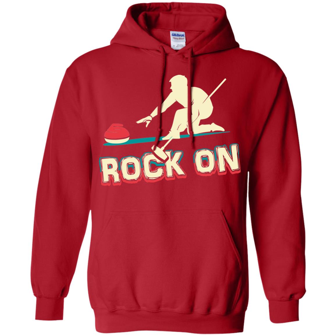 Curling Winter Lover T-shirt Rock On Curling Winter Sports Red