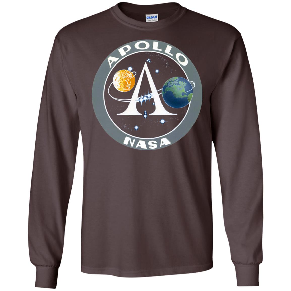 Apollo Program Moon Landing Patch Print Nasa Astronomy T-shirt Dark Chocolate