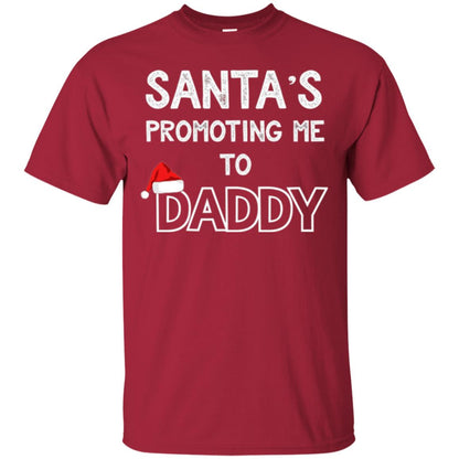 Pregnancy Announcement T-shirt Santa Promoting Me To Daddy Cardinal