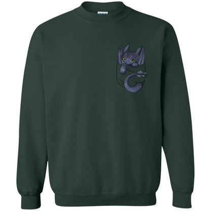 Toothless Dragon In Pocket Shirt Forest Green