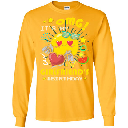 Boyfriend T-shirt Omg It's My Girlfriend's #birthday Gold