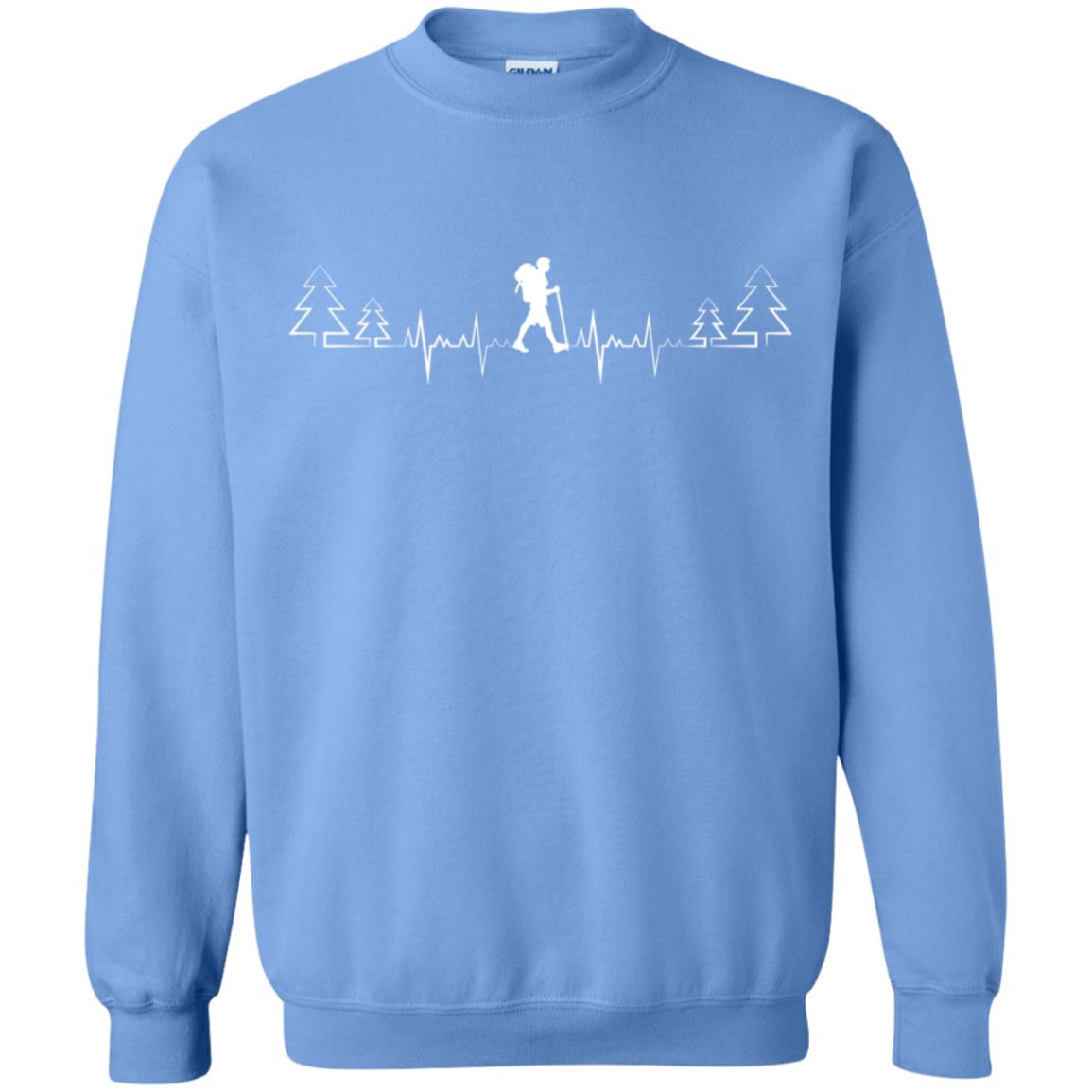Heart Beat Hiking Lovers Shirt Carolina Blue