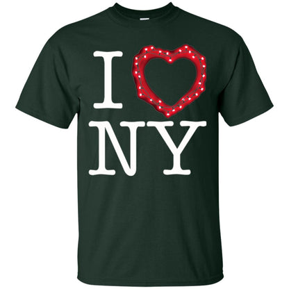I Heart Love Ny Glowing String Lights New York T-shirt Forest Green