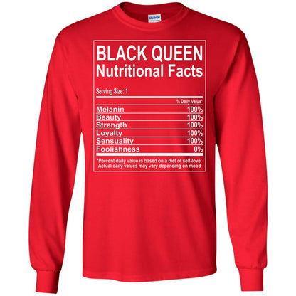 Black Queen Nutritional Facts T-shirt Self Love Red