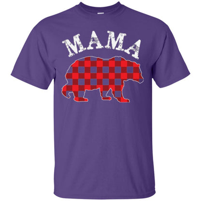 Mama T-shirt Red Plaid Mama Bear Purple