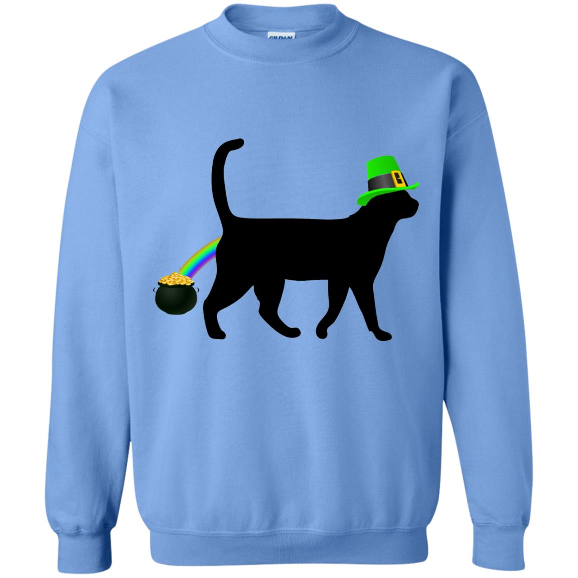 Cat Leprechaun Funny Cat Saint Patrick_s Day T-shirt Carolina Blue